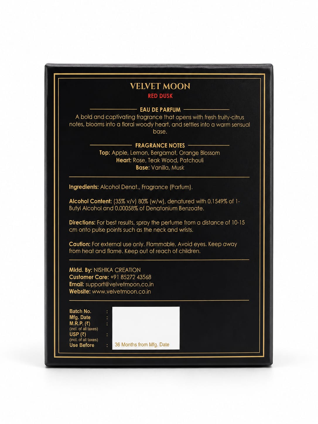 Velvet Moon Red Dusk Eau De Parfum