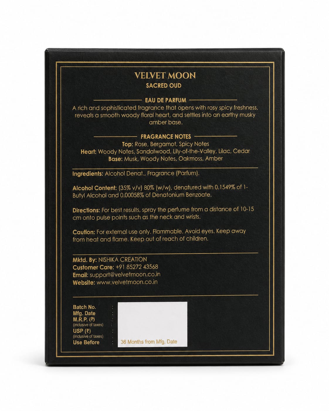 Velvet Moon Sacred Oud Eau De Parfum